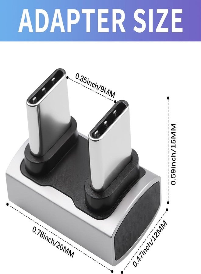 Duttek 240W USB C 180 Degree Adapter (40Gbps Data, 8K@60Hz Video) U Shape Type C Male to Male Adapter, USB C Angle for Thunderbolt 4/3, Switch, Laptop, Tablet, iPhone 16 15 2Pack - Image 4